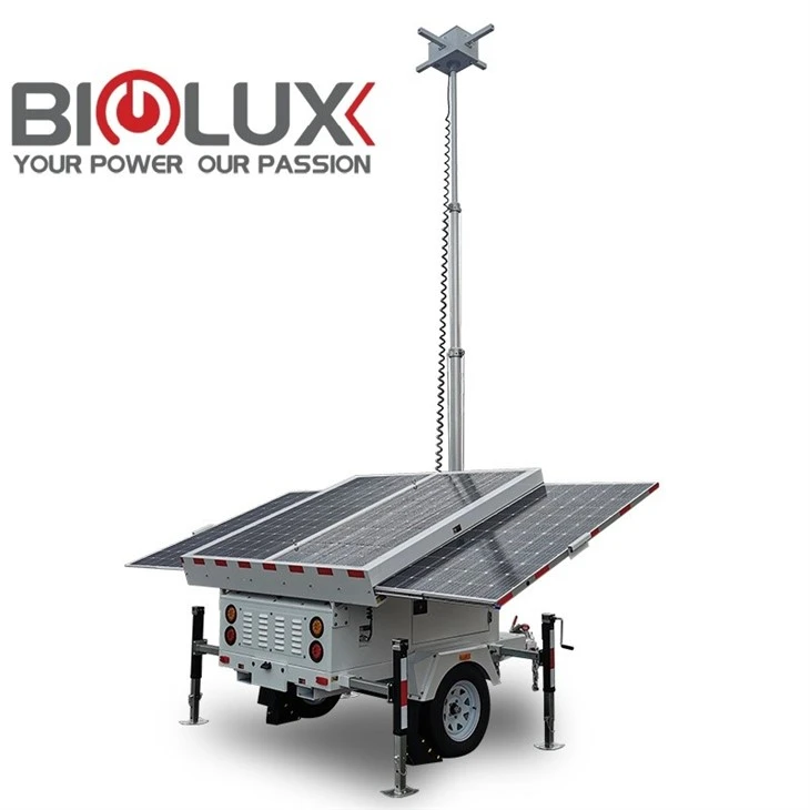 24/7 Mobile Solar Trailer With Security Cameras Work 24h