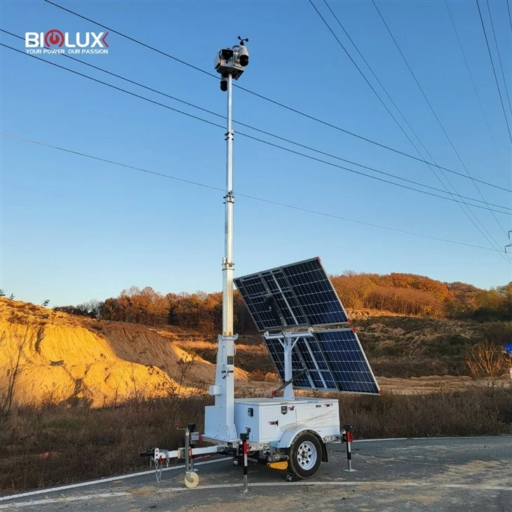 BIGLUX Mobile Solar CCTV Trailer 5G Network factory