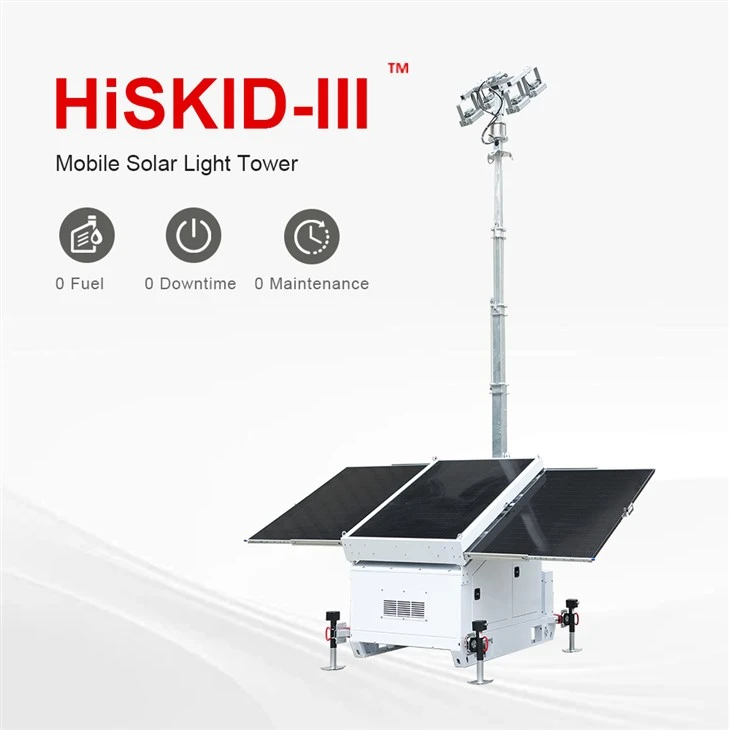 HiSKID 3-Panel Solar Light Tower: The Ultimate Skid-Mounted Off-Grid Lighting