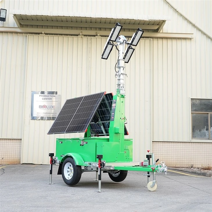 Mobile Solar Light Tower For Parking Lot factory