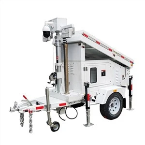 Mobil multifunksjonell Solar Light CCTV Tower Trailer