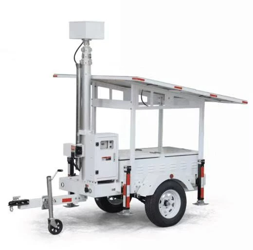 Surveillance Camera With Solar Generator Trailer