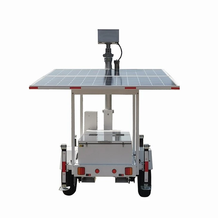 Surveillance Camera With Solar Generator Trailer