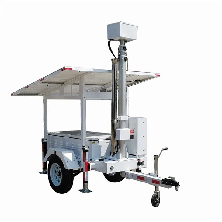 Surveillance Camera With Solar Generator Trailer