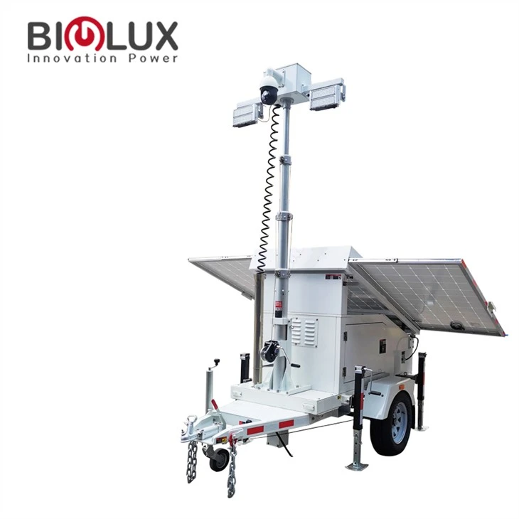 Easy Operated Mobile Hybrid Solar CCTV Tower Trailer