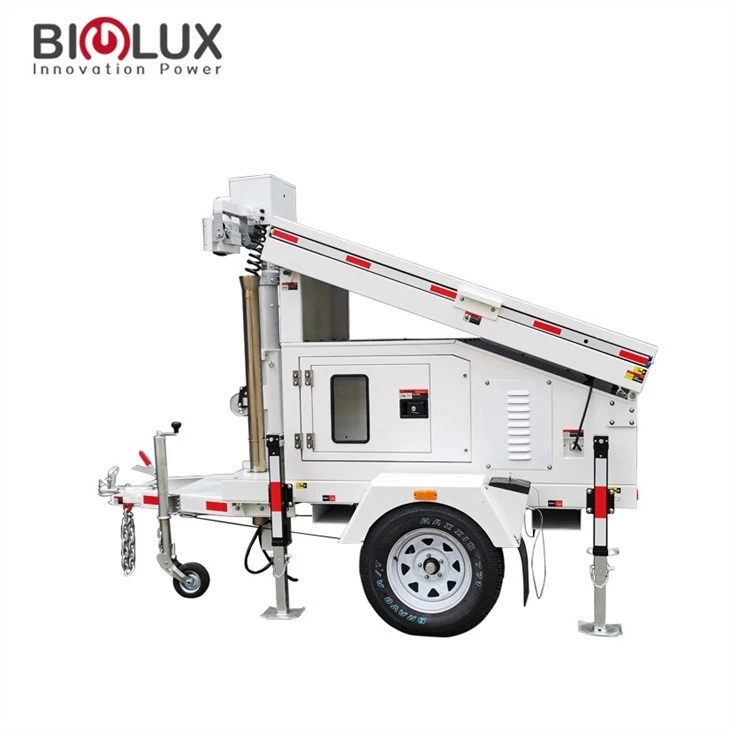 Mobile Solar CCTV Tower With DOT Approved Mobile Trailer Outdoor Working Site